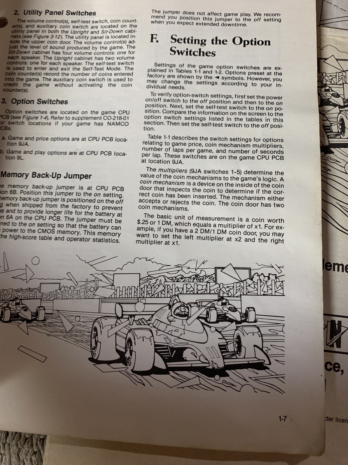Missing cover 3rd printing POLE POSITION SET ATARI arcade game manual