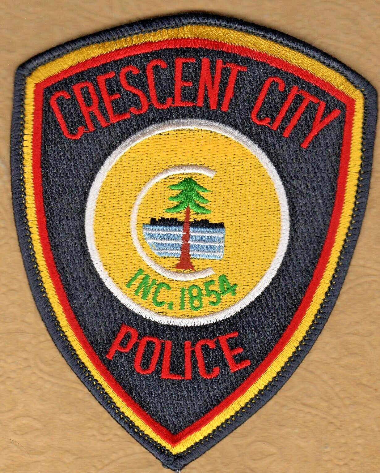 Crescent City California Police Shoulder Patch  " Guaranteed To Be Authentic"
