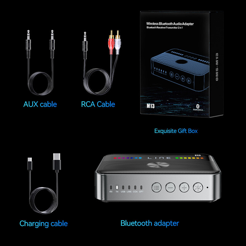 Bluetooth Transmitter Receiver Long Range For TV Home Car Stereo Audio Adapter