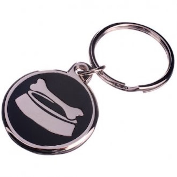 30mm Enamel Pet Tag-BLACK Free Postage! -LNABOWLBL