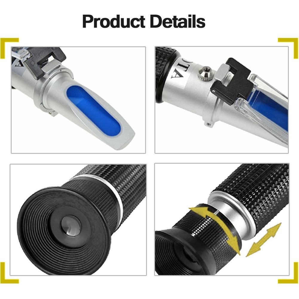Brix Refractometer with ATC, Dual Scale - Specific Gravity & Brix, Hydrometer...