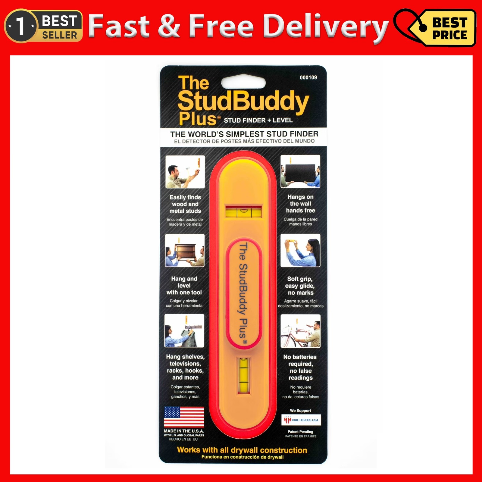 The Studbuddy plus Magnetic Stud Finder