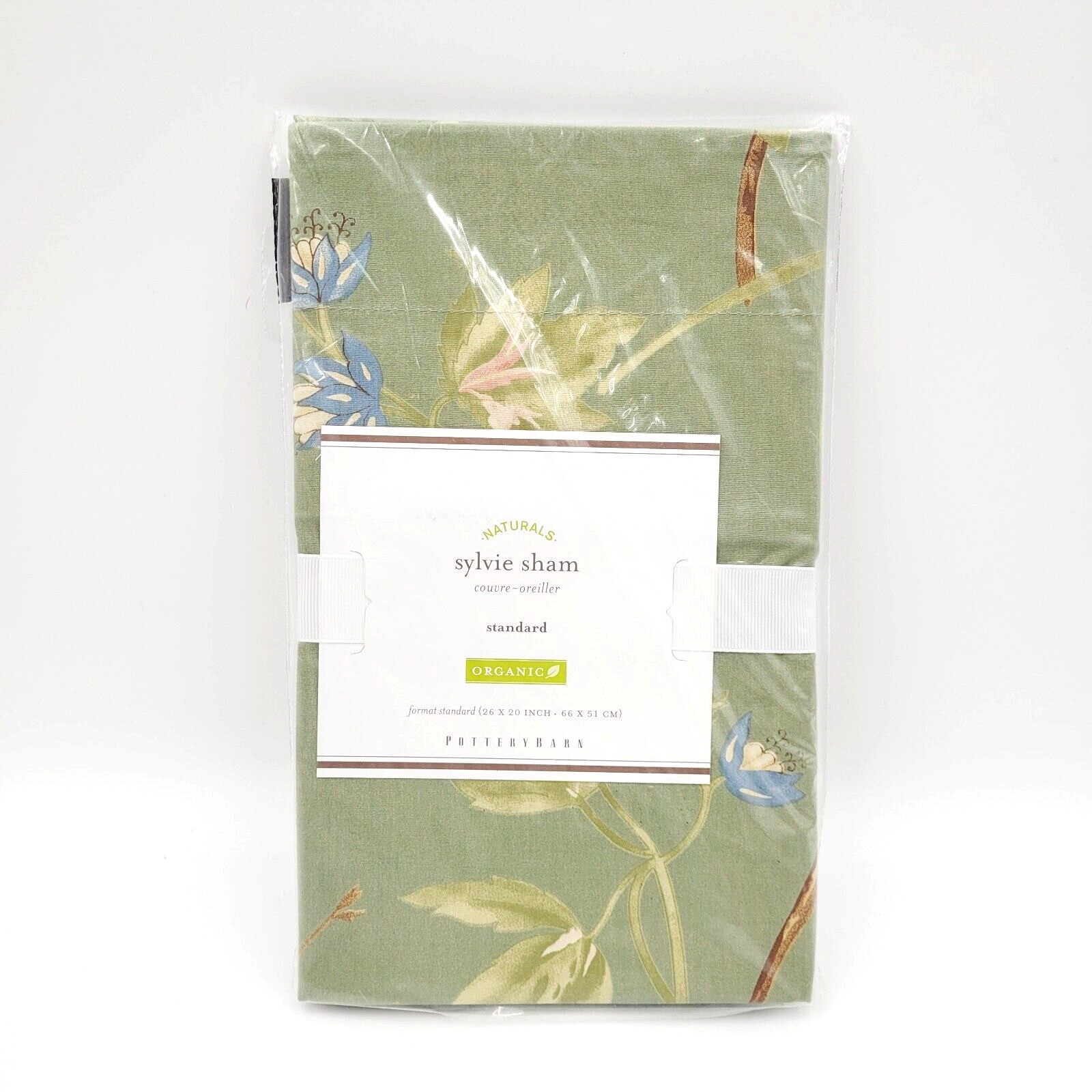 Pottery Barn Sylvie Sham Standard Bird Floral 20" x 26" NEW