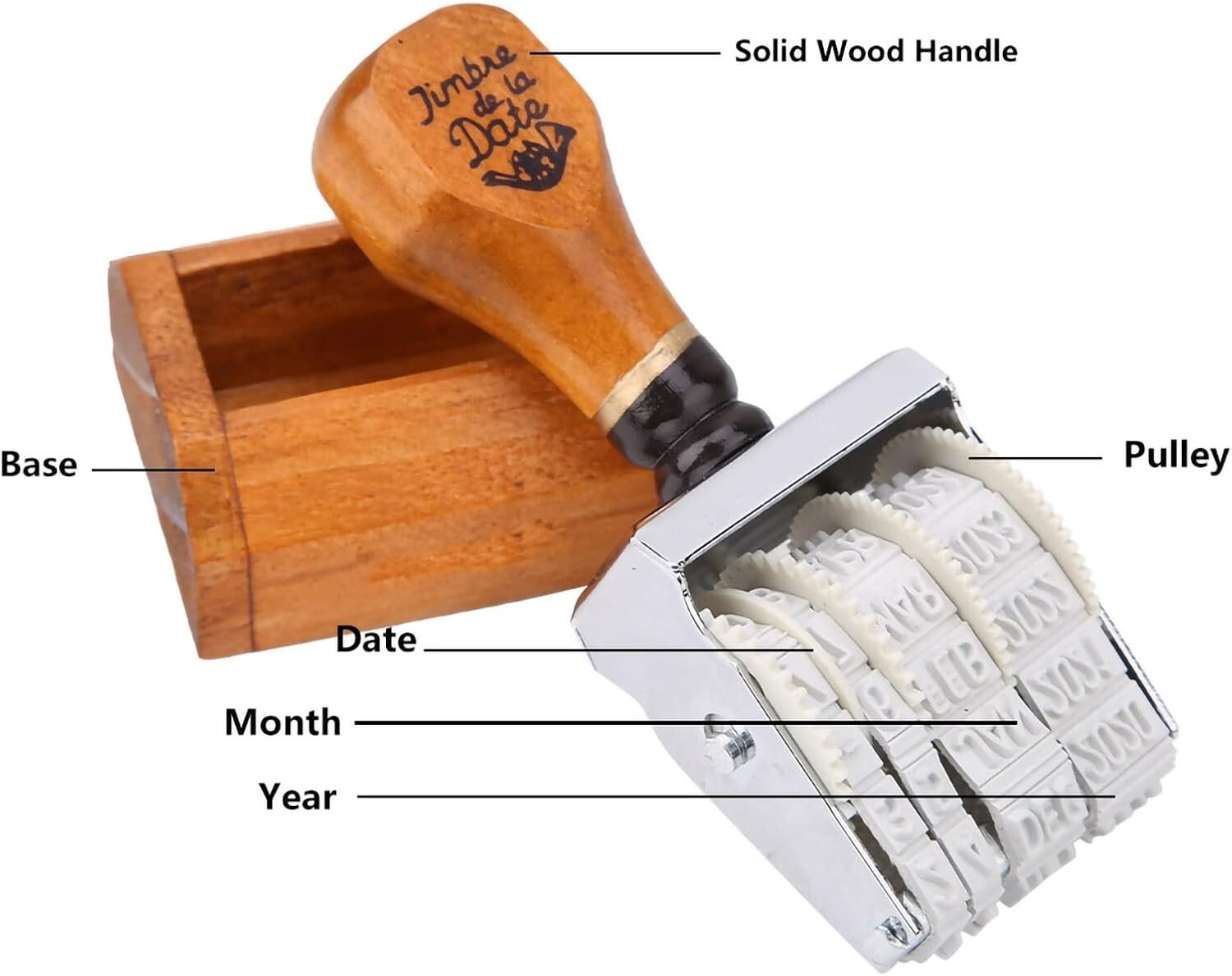 Retro Roller Date Stamper Inking Day Month Year for Eggs DIY Craft Card Making