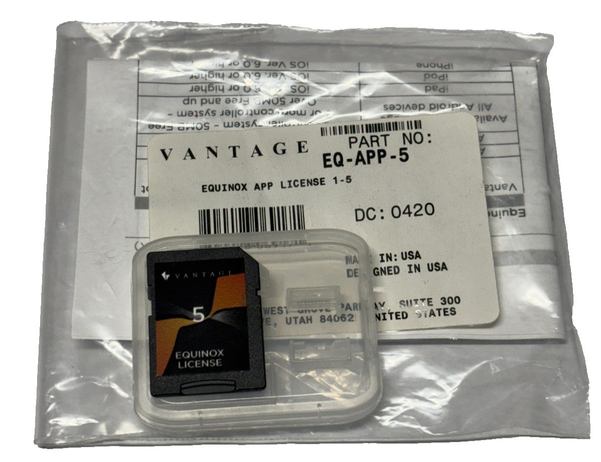 Vantage EQ-APP-5, Equinox APP License 1 - 5  - New!