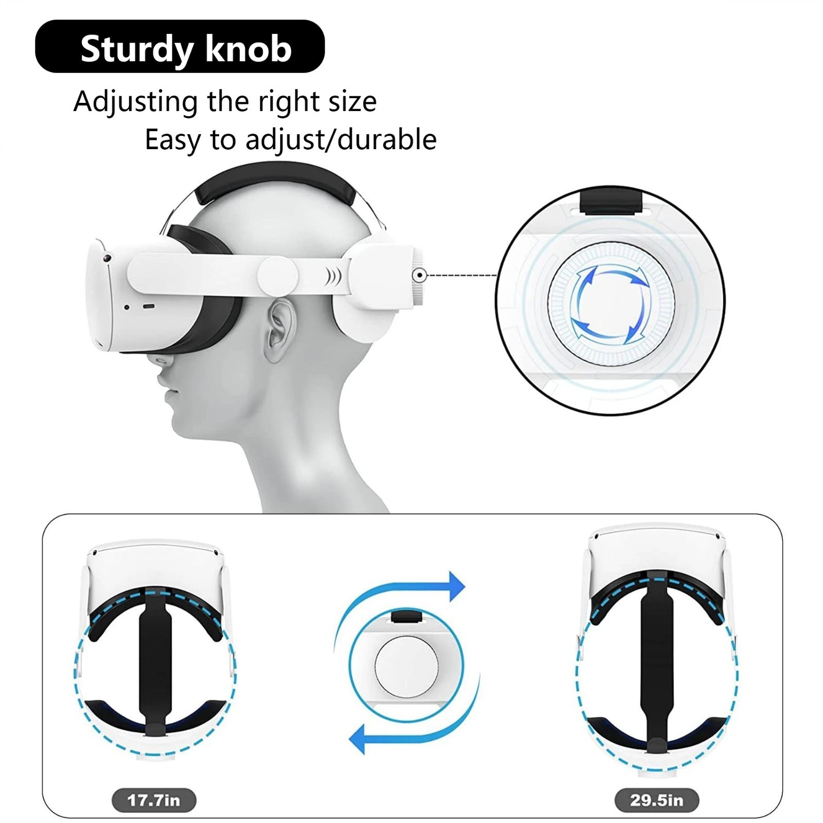 Adjustable Head Strap for Meta/Oculus Quest 2 Comfort Elite Replacement - USA