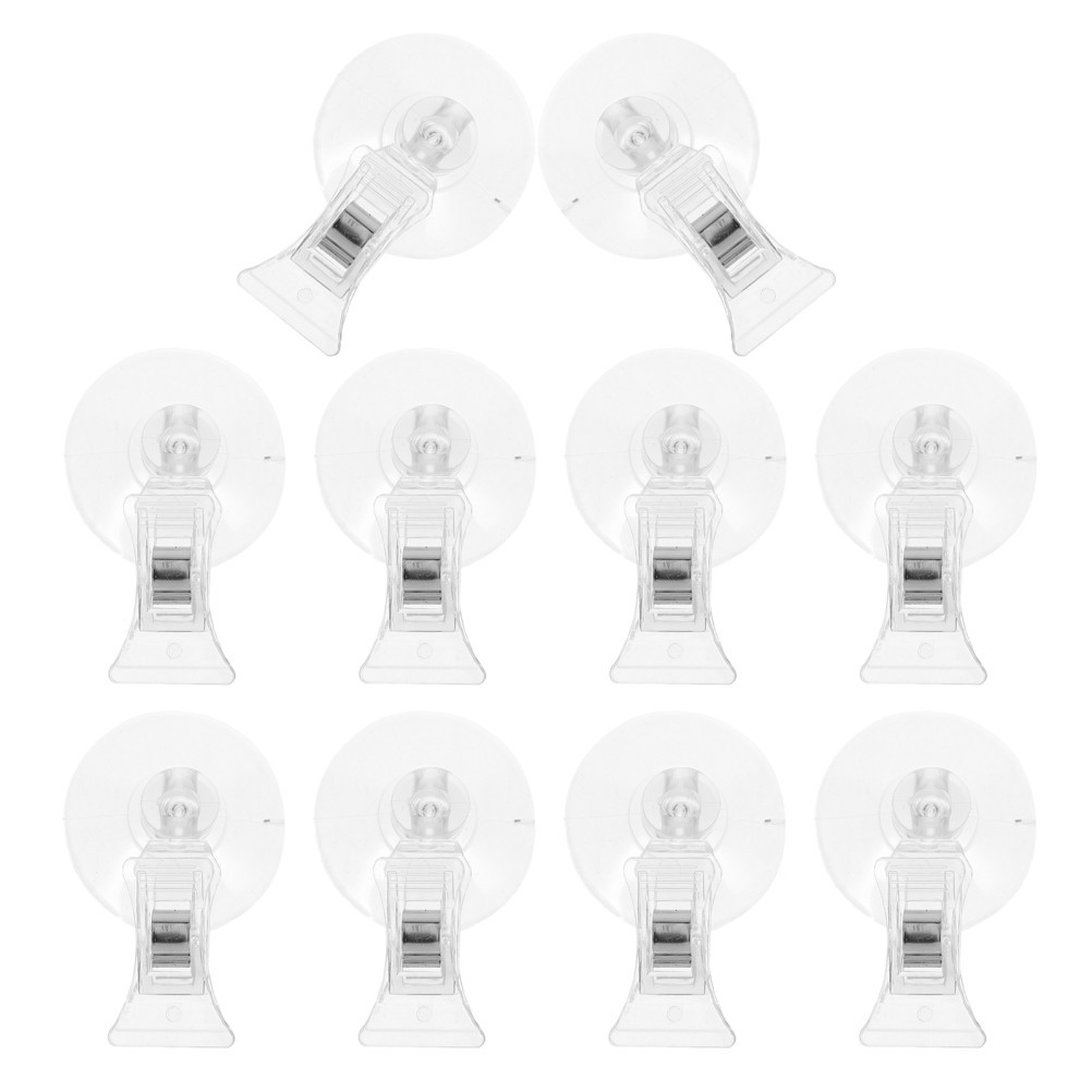 25Pcs Clear Plastic Display Sign Clips with Multi Purpose Suction Cup for Retail