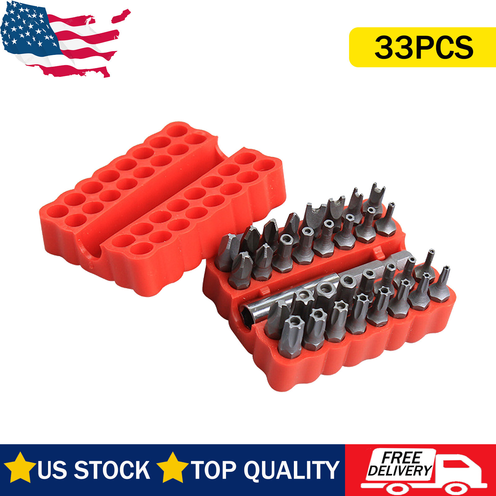 ⭐33PCS Screwdriver Bit Set Hex Head Drill Bit Set with 1/4" Extension Bit Holder