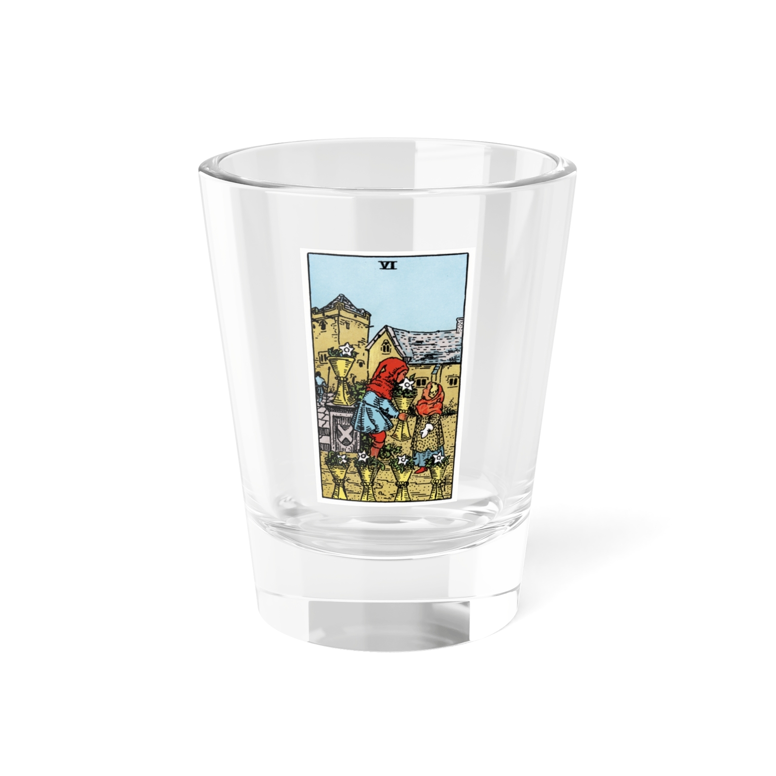 The 6 of Cups (Tarot Card) Shot Glass 1.5oz