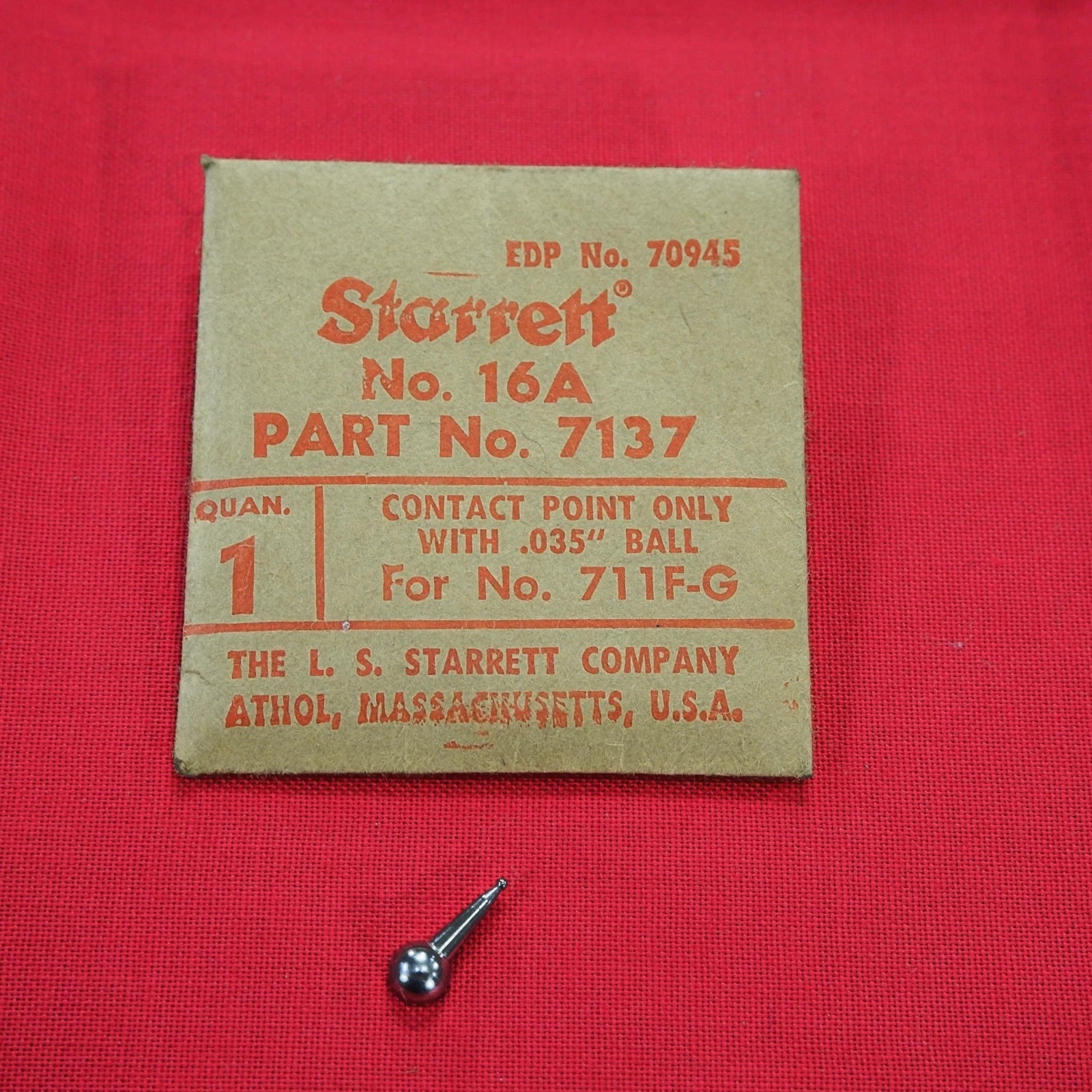 Starrett Contact Point .035 - 711 Last Word Indicator - #7137 - FreeShip