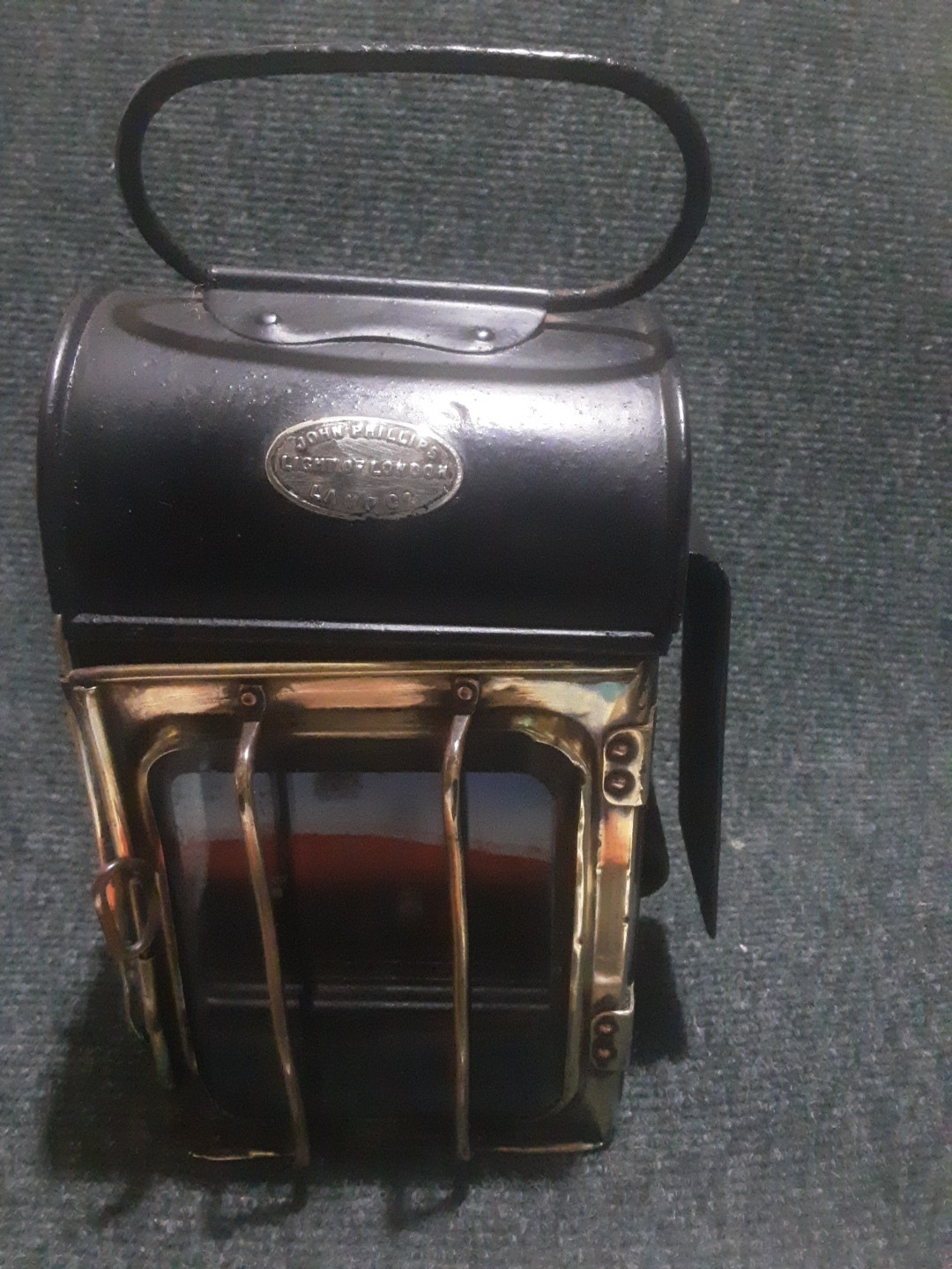Vintage John Phillips London Lamp – Working Front Handle & Lock – Collectable