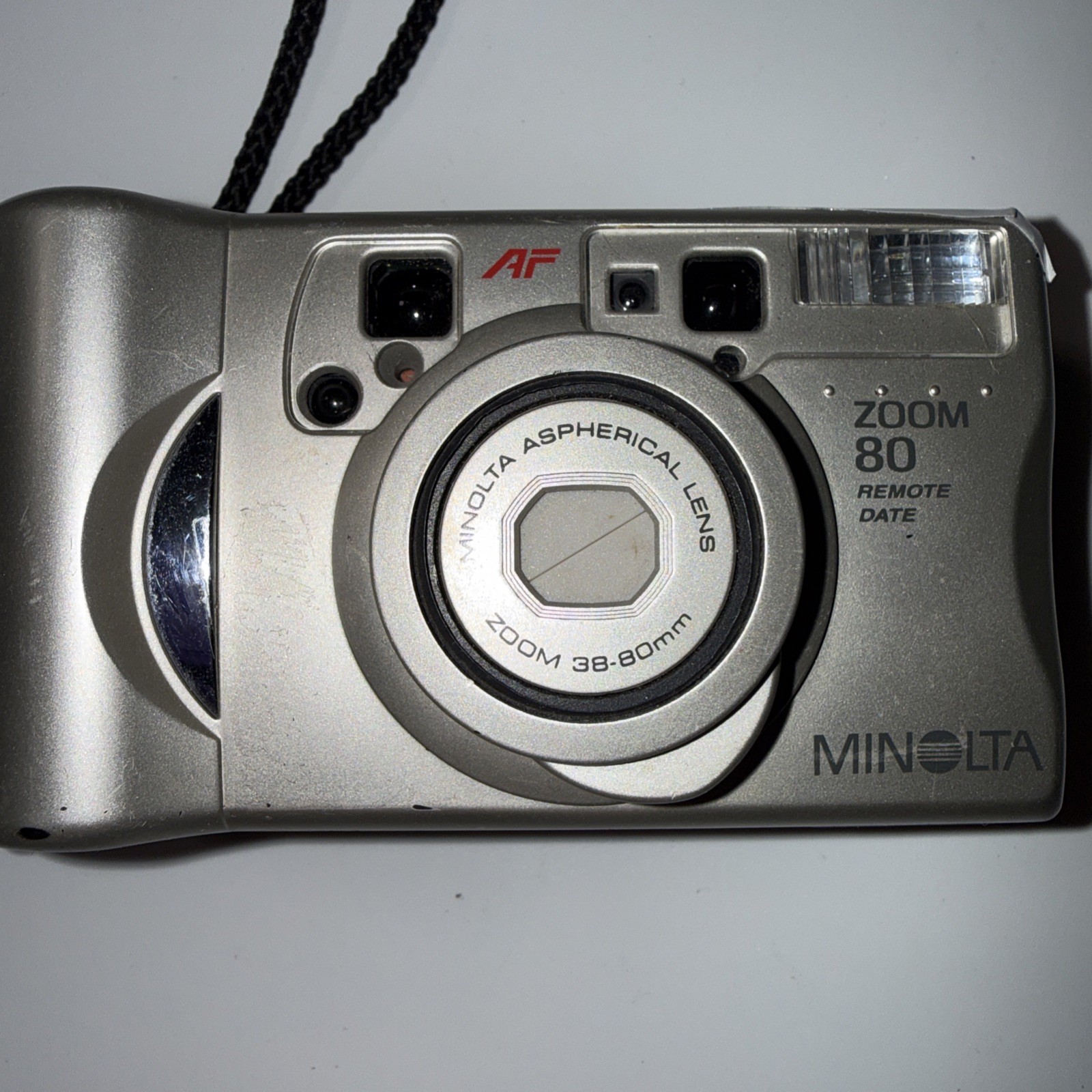 Minolta Zoom 80 Remote Date Grey / Silver Toned Film Camera For Parts