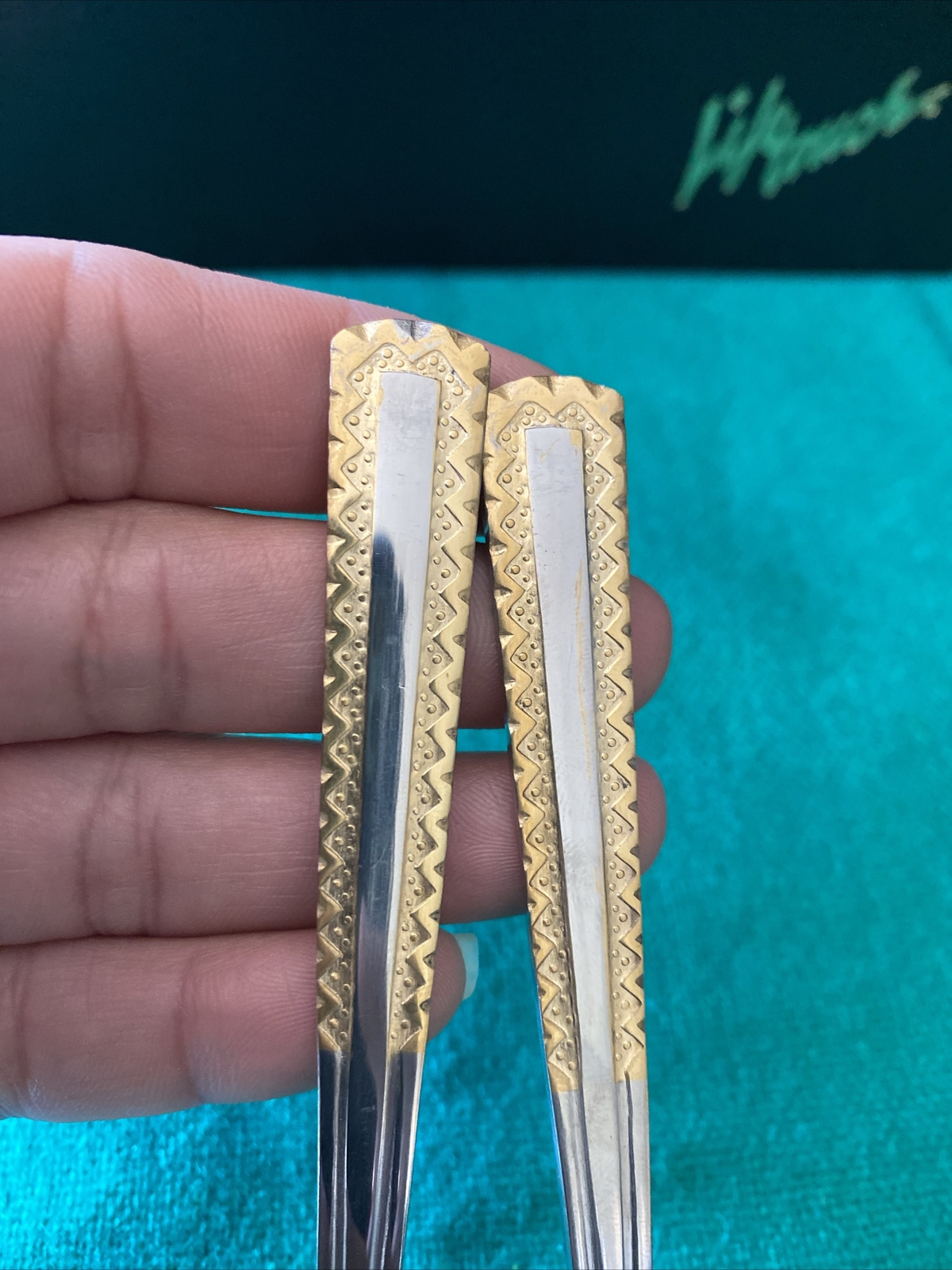 New 4 SOLIGEN GERMANY 18/10 Stainless & GOLD Accent Flatware Forks