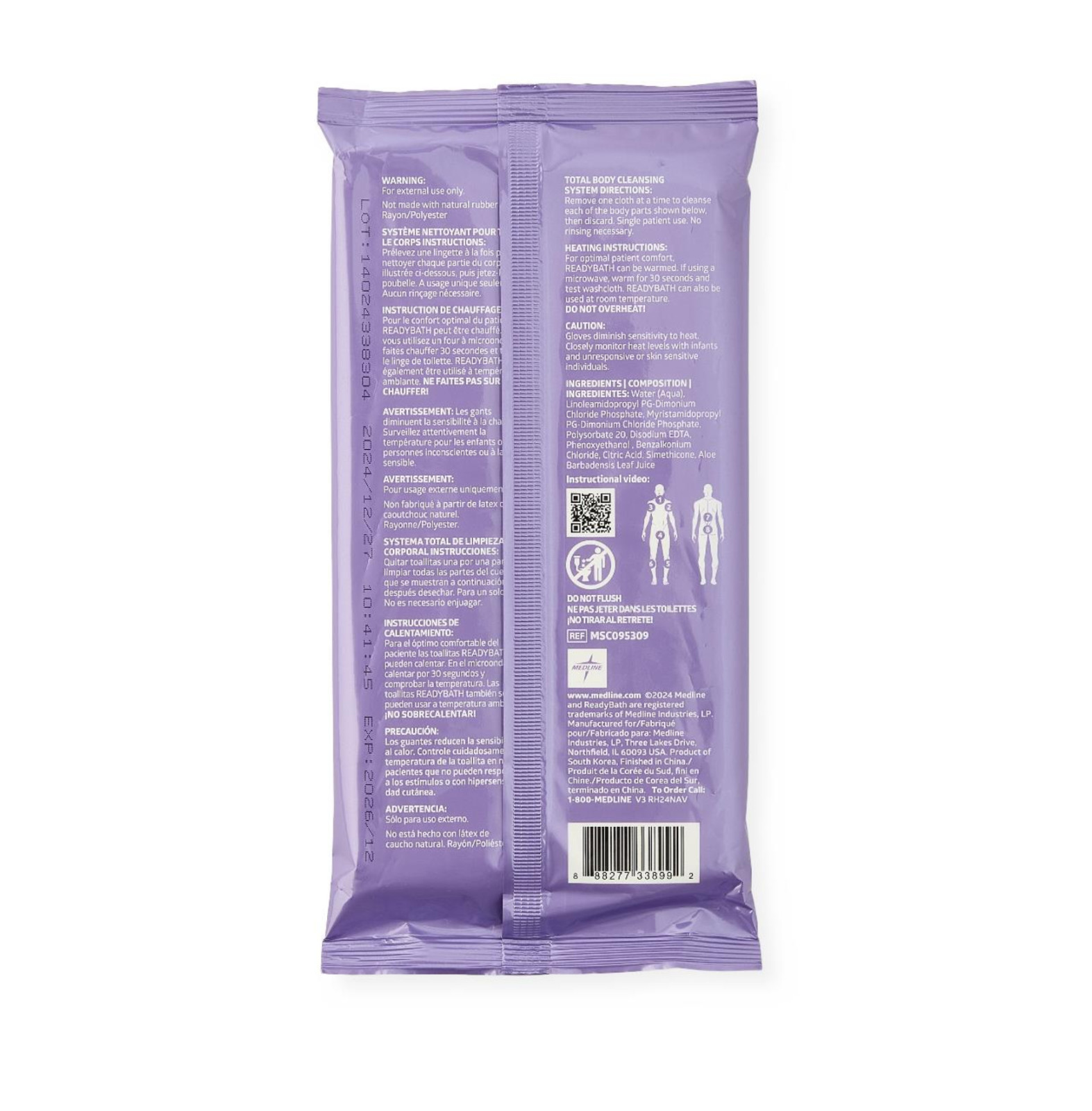 Medline ReadyBath Fresh Bathing Cloths MSC095309 - 30 pk Case