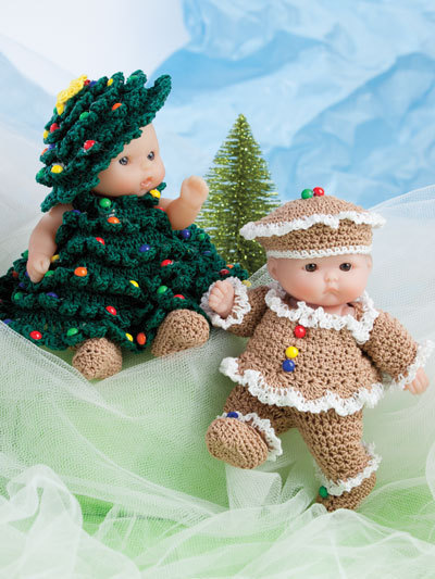 Cute as Pie baby DOLL CLOTHES TO CROCHET for 5" itty bitty dolls -