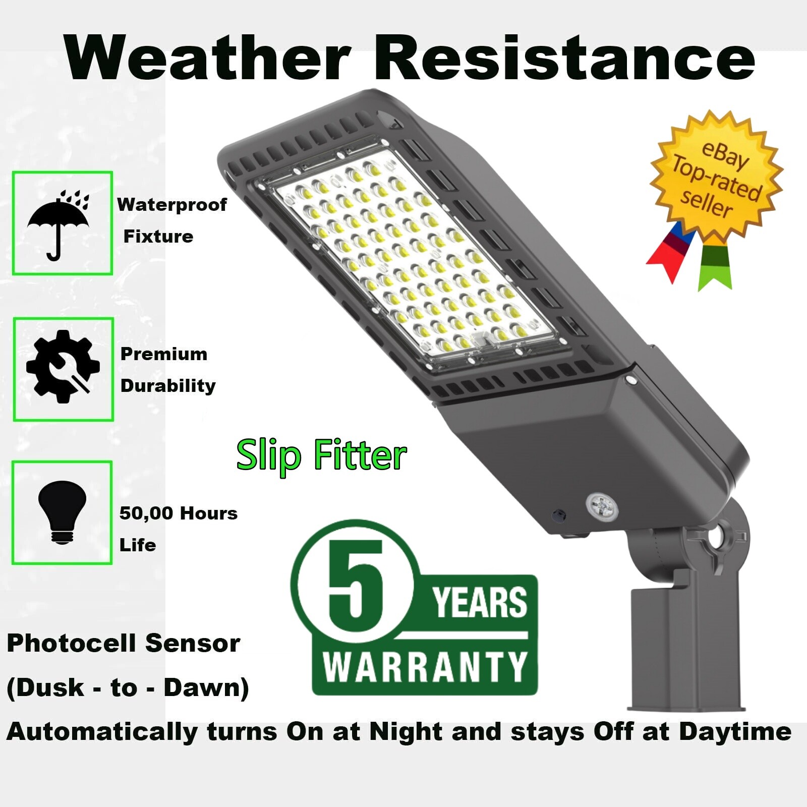 LED Security Light 200w Outdoor with Dusk-Dawn Photocell Sensor IP65,ETL Listed