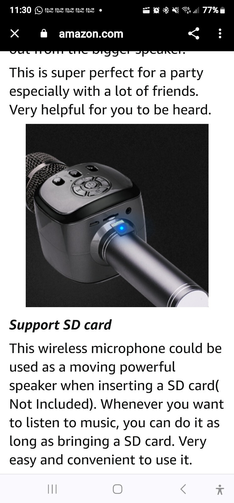 BONAOK WIRELESS BLUETOOTH 3 IN 1 KARAOKE MICROPHONE HANDHELD SPEAKER