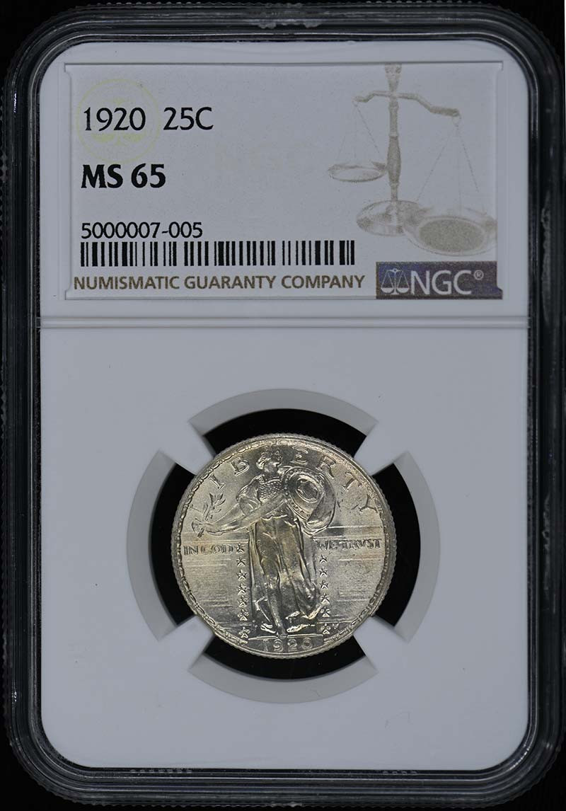 1920 Standing Liberty Quarter 25C NGC MS65 FS-401 Clashed Dies
