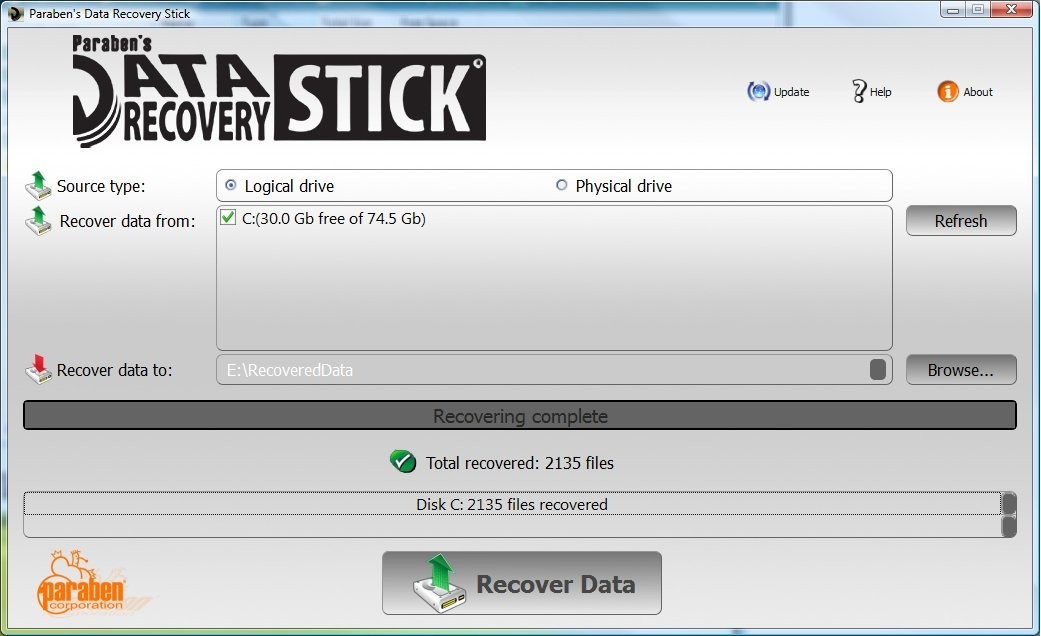 White Flash Drive Data Recovery Stick for Windows Easy Quick Recovery DRS