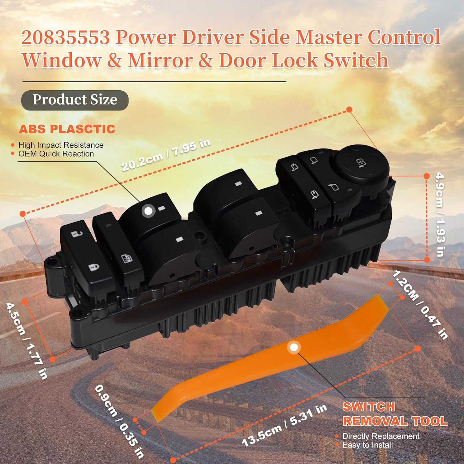 20835553 Power Driver Side Master Control Window & Mirror & Door Lock Switch Fit