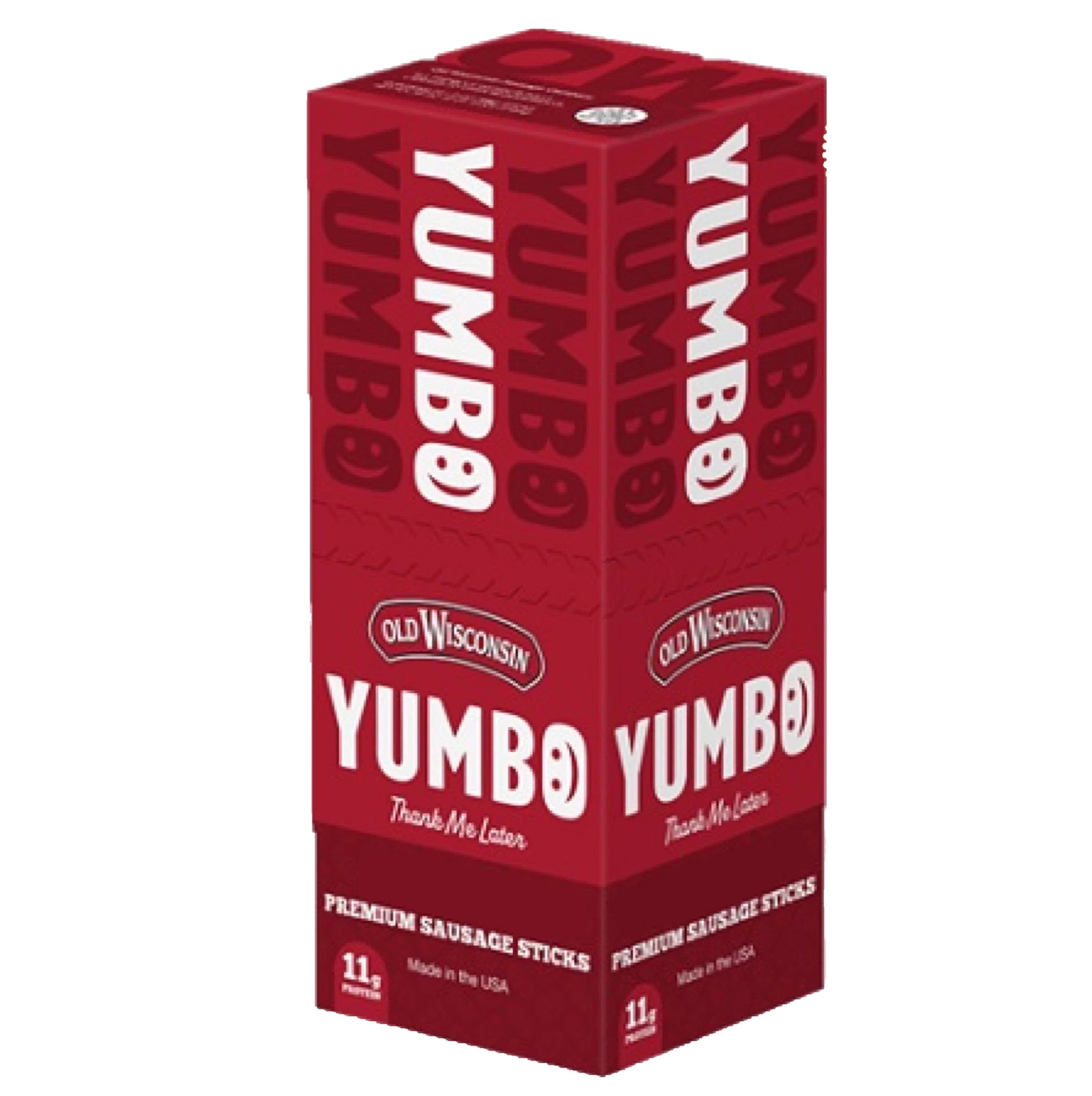 Full Box 20x Sticks Old Wisconsin Yumbo Hot & Spicy Premium Sausage Stick - 2oz