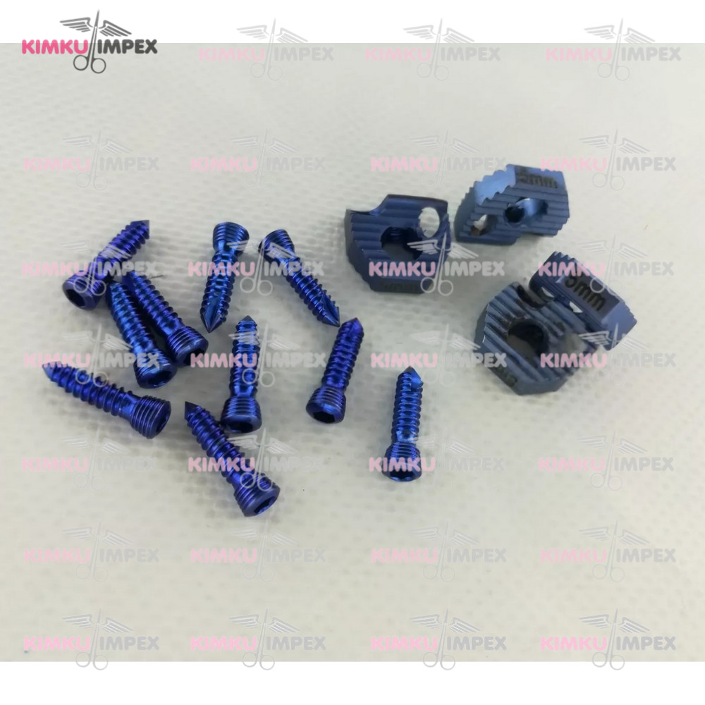 Cervical Cage Fusion Spine Titanium 5mm with Locking Screws set of 13 pcs