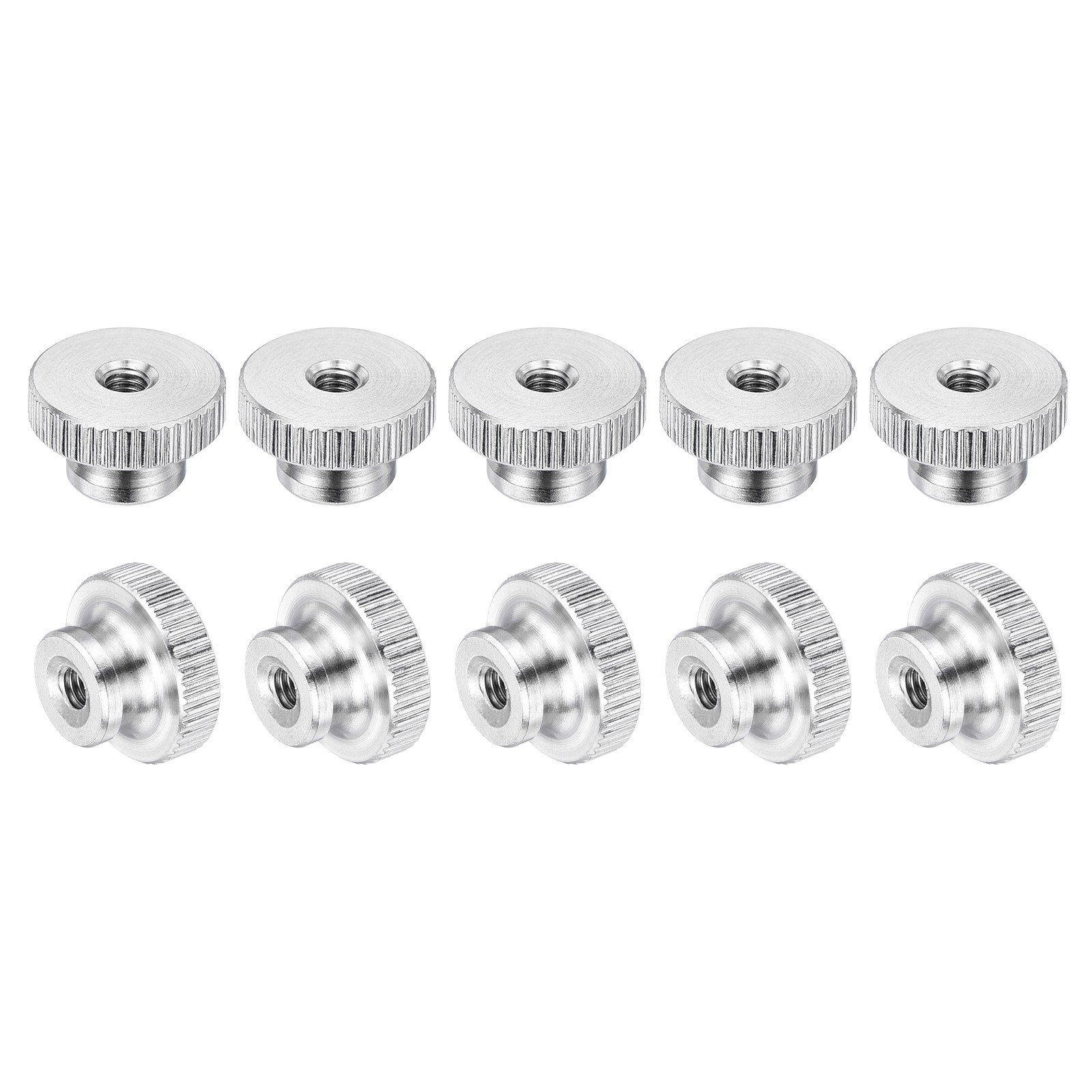 M4-0.7 Knurled Thumb Nuts, 20Pcs 304 Stainless Steel High Head, Silver
