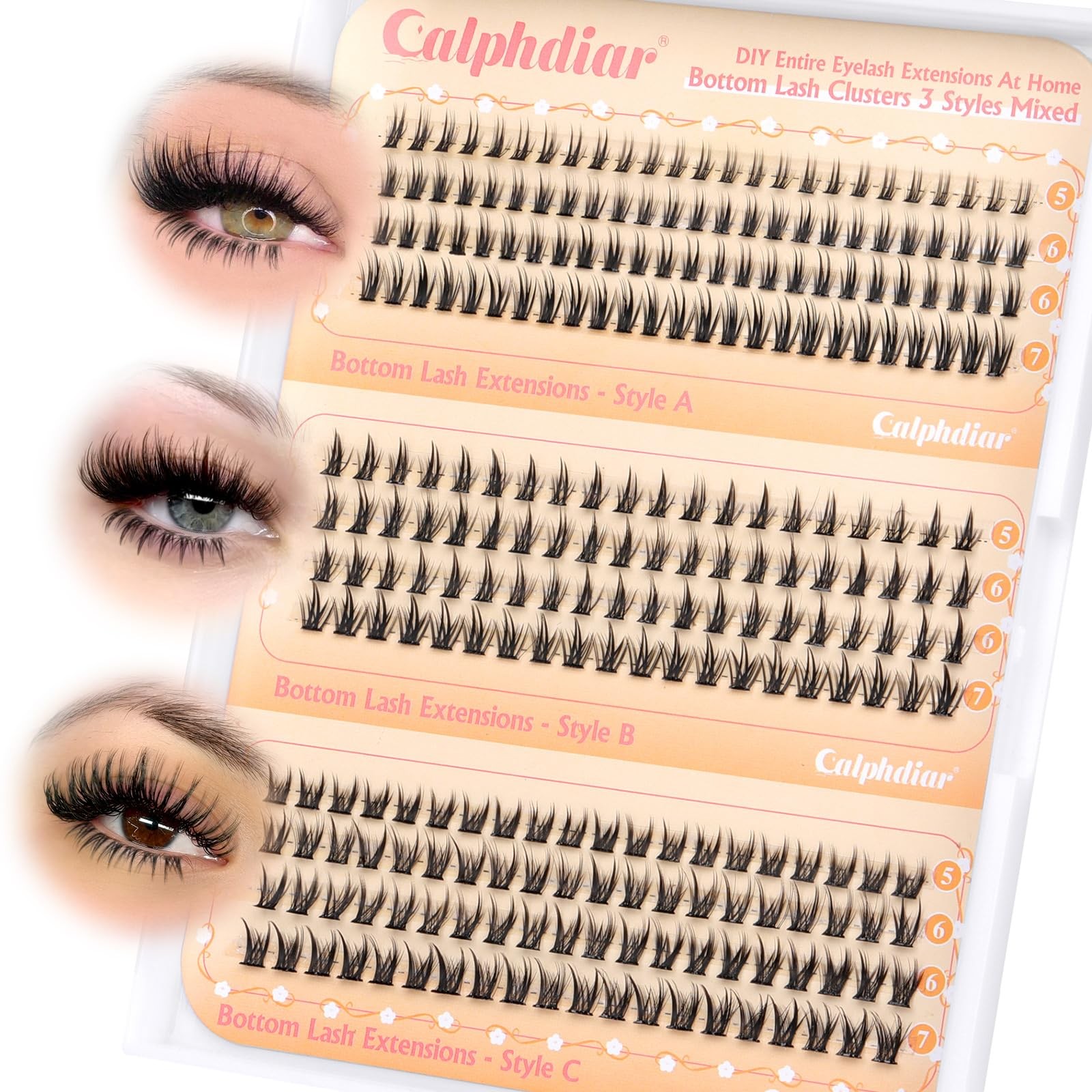 Bottom Lashes Clusters DIY Eyelash Extension 3 1 count (Pack of 1), Black