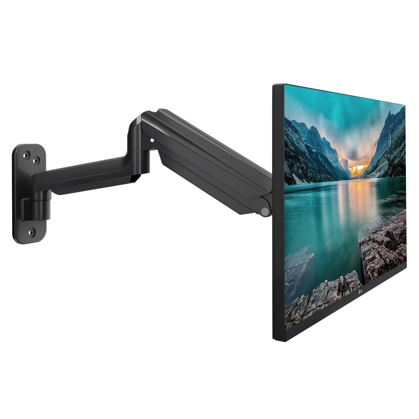 WM01A Single Monitor Wall Mount Gas Spring Arm Fits 17-32 Inch VESA 100x100