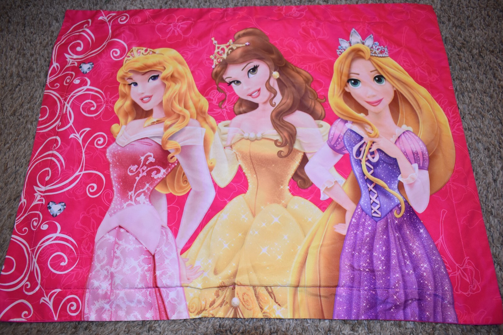 K6 !WOW! Disney PRINCESS Princesses Microfiber PILLOW SHAM Pillow Case (Fabric)