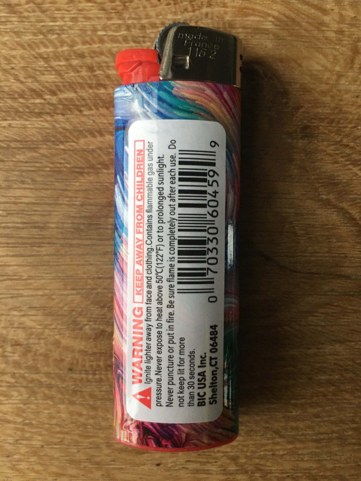 1 PC BIC Standard Regular Sized Lighter Premium Vinyl Wrapped Tie-Dye Art