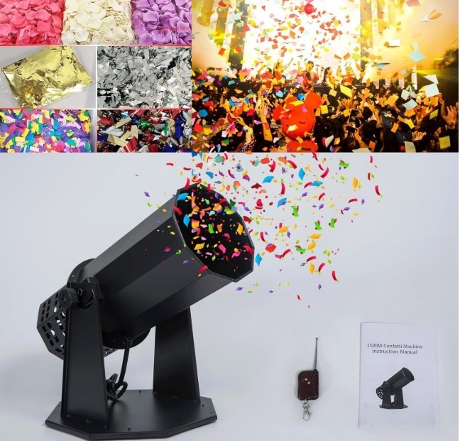 Electric Confetti Launcher Confetti Tubes Confetti Shooter with Wireless Remote