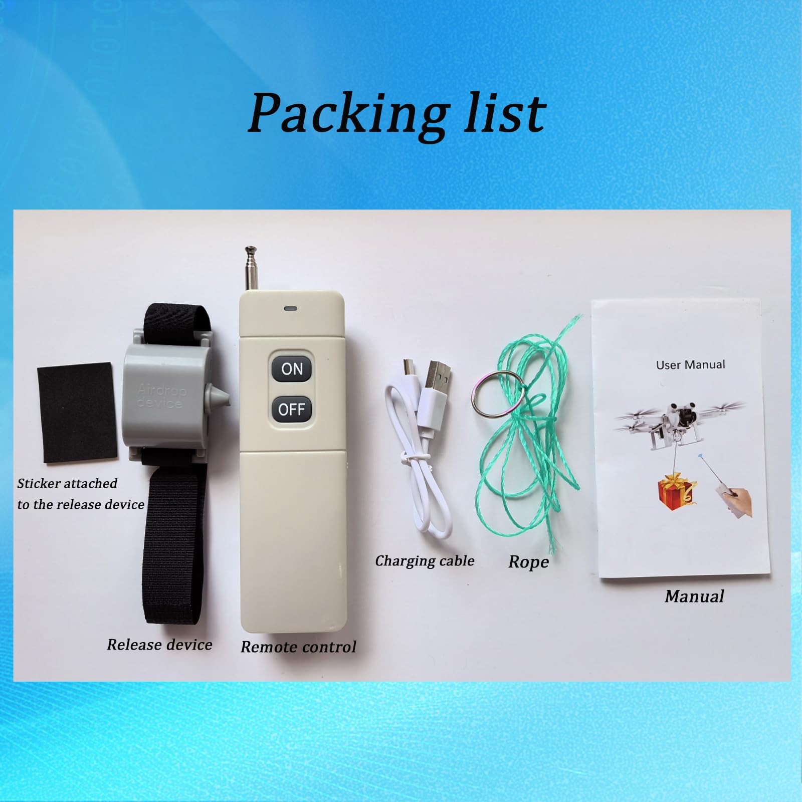 Universally Drone Airdrop System Release Device Payload Delivery Transport Drop,