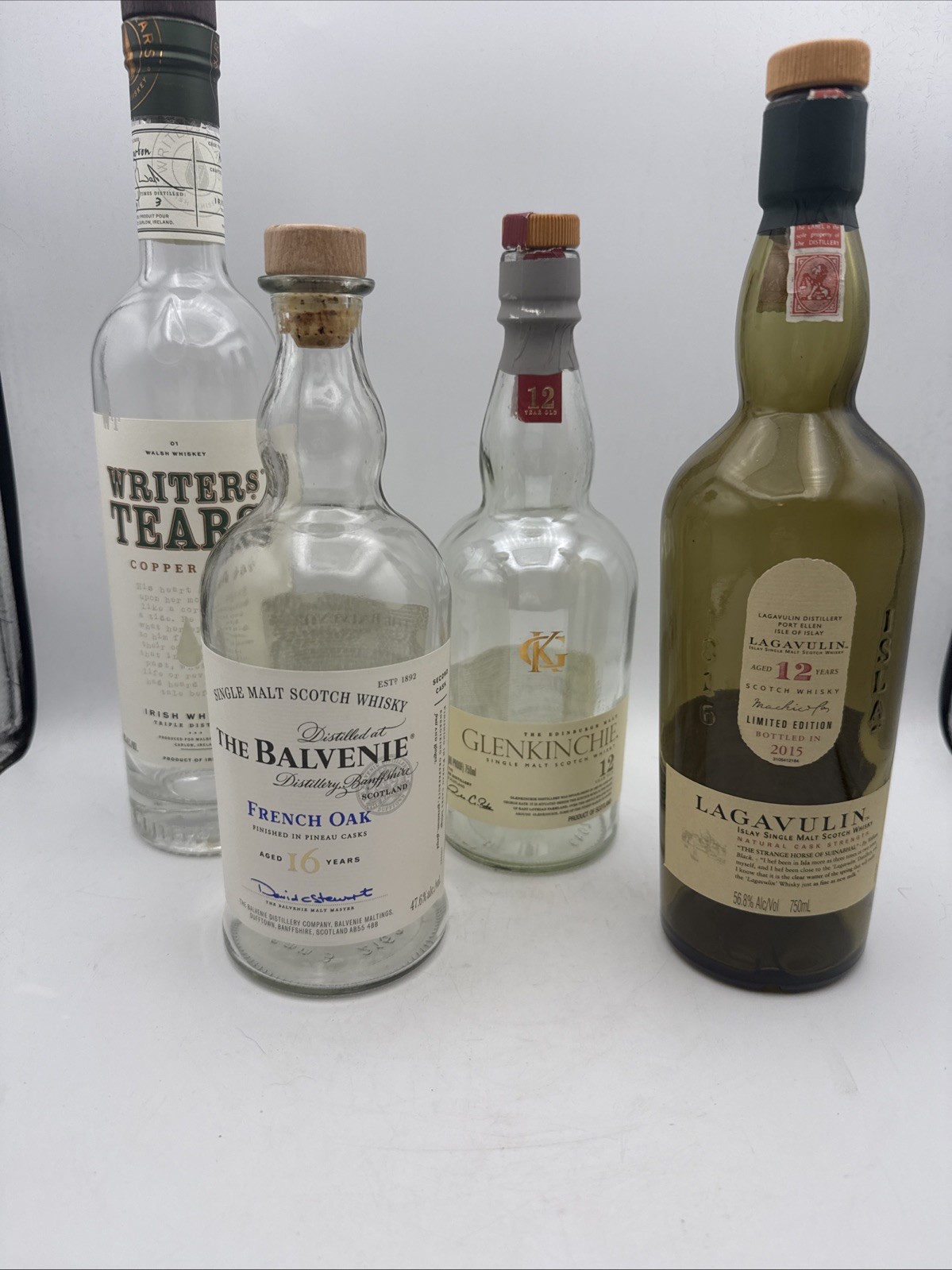 Lot Of 4 Empty Whiskey Bottles Arts Crafts Collectors