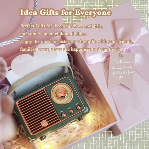 Retro Bluetooth Speaker, Wireless Mini Portable Speakers Support USB/TF Green