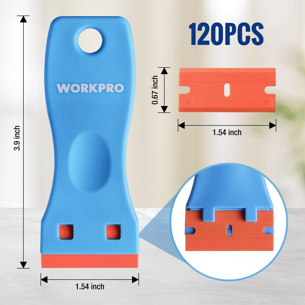 Sticker Remover Tool 120Pcs Plastic Razor Blades 3PC Plastic Razor Blade Scraper
