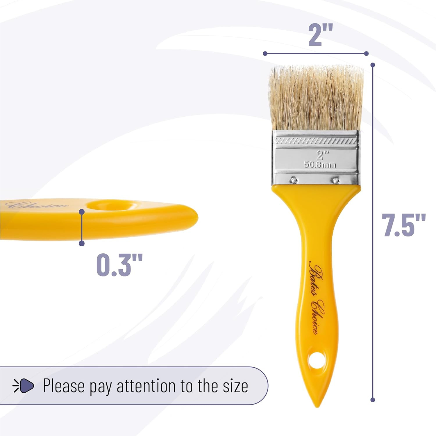 Bates- Chip Paint Brushes, 2 Inch, 9 Pack, Plastic Handle Chip Brush, Brushes fo