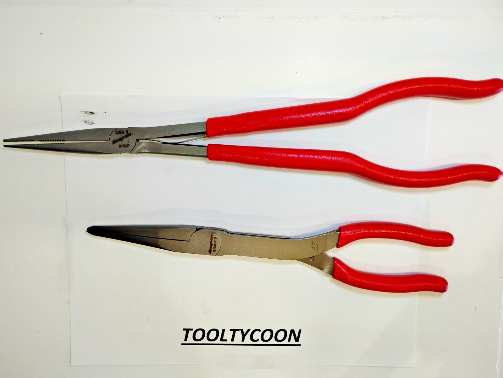 Snap-On Tools USA NEW 2pc LONG REACH Soft Grip RED NEEDLE Nose Set 915CP 911ACF