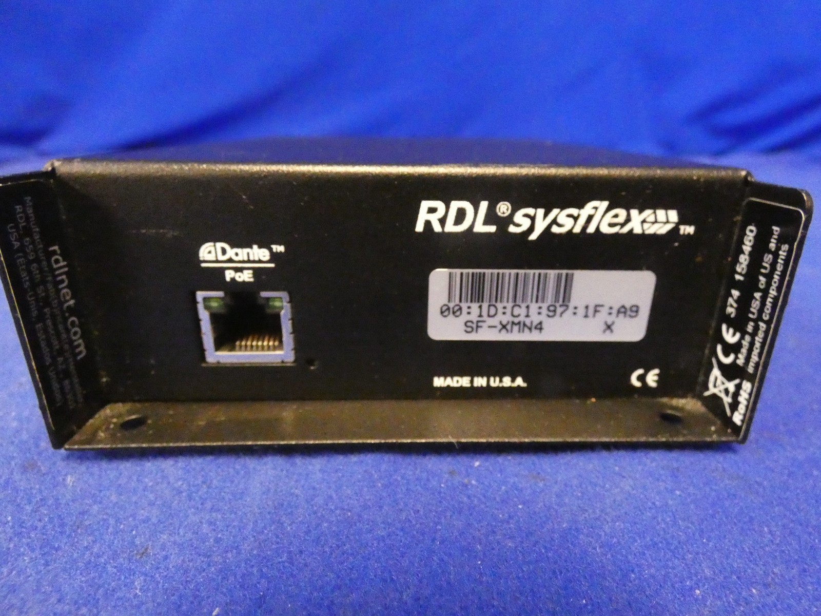 RDL SF-XMN4 Microphone to Network Interface w/ Dante PoE, 4 Input