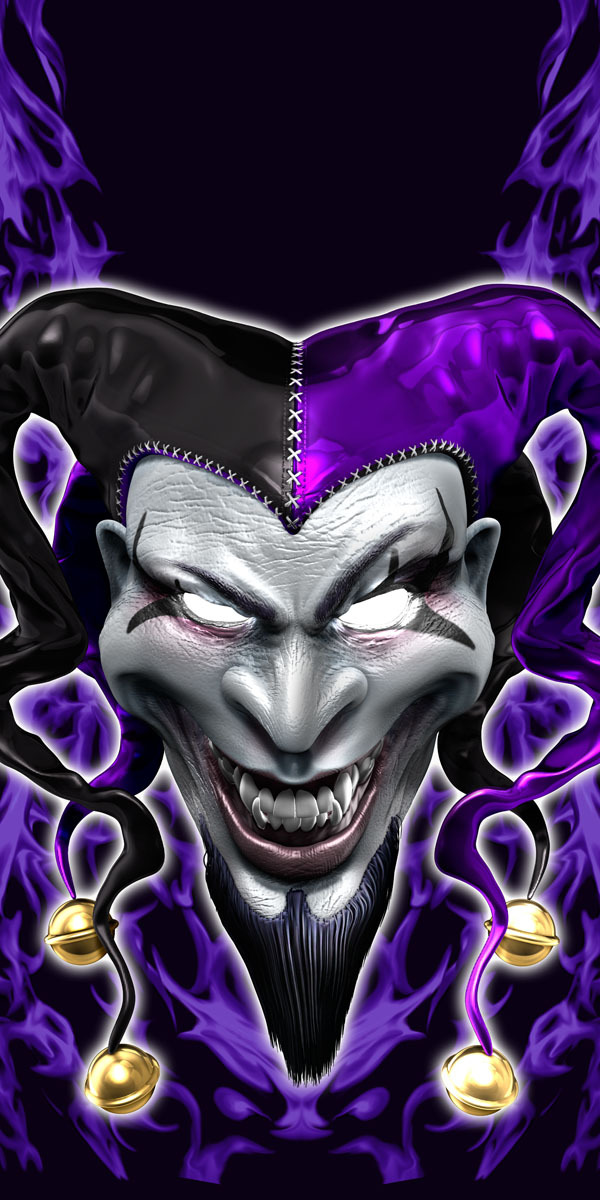 Evil Clown Jester cornhole board game decal wraps
