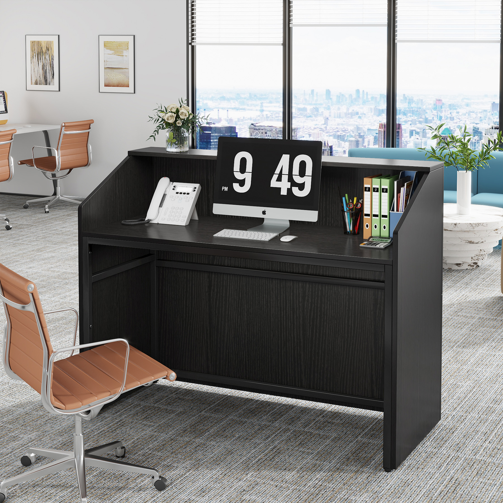 Tribesigns Reception Desk with Counter, Modern Front Desk Reception Room Table
