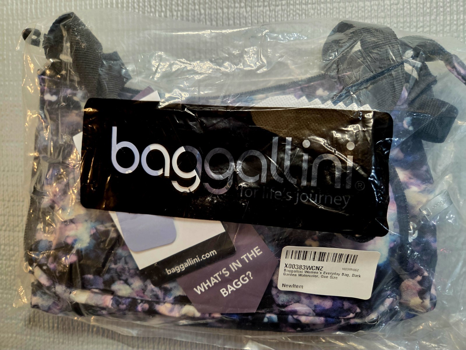 Baggallini Original Everyday Bag "New" Crossbody, Dark Garden Watercolor
