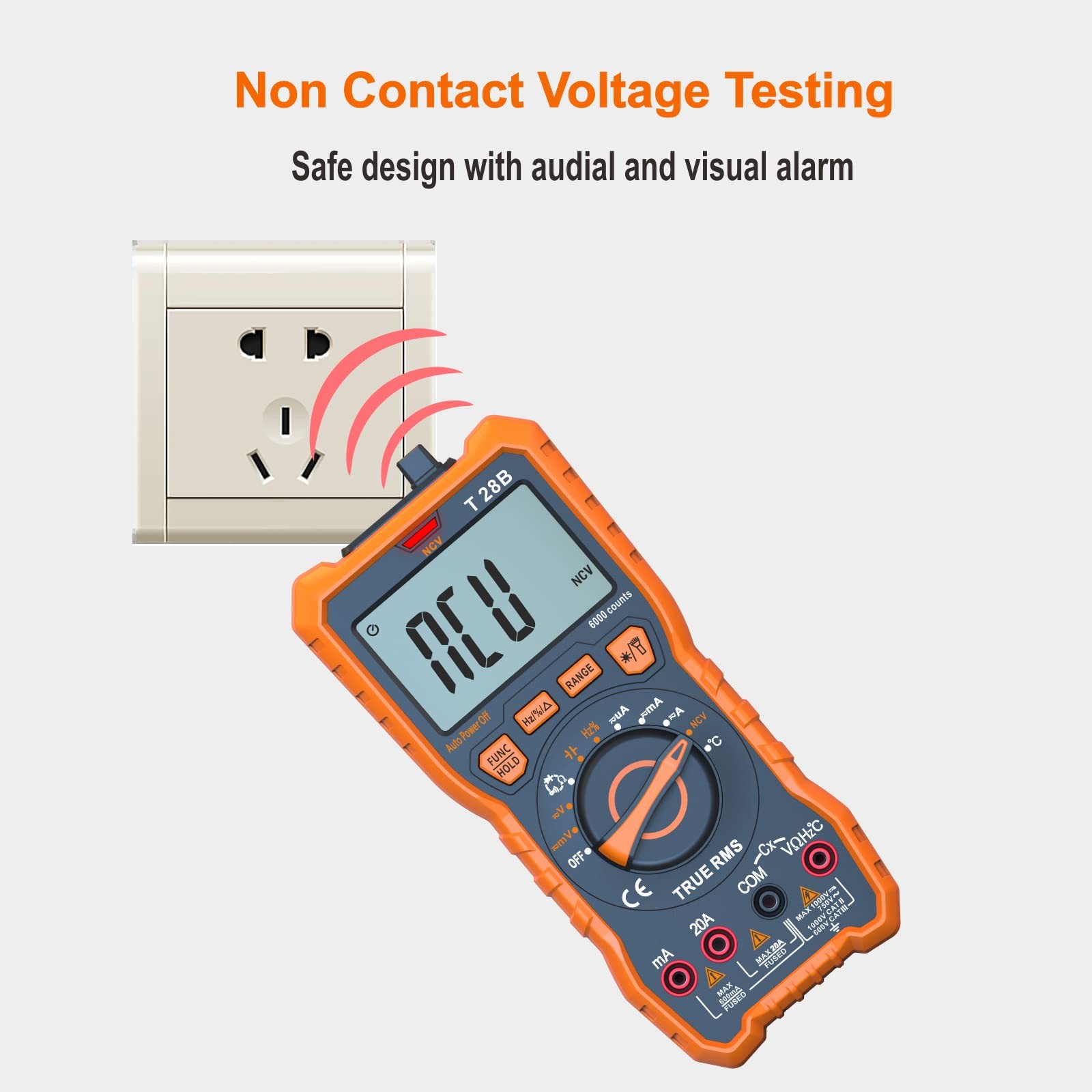 True RMS Digital Multimeter Tester Auto-Ranging AC DC 20A Voltmeter 1000V