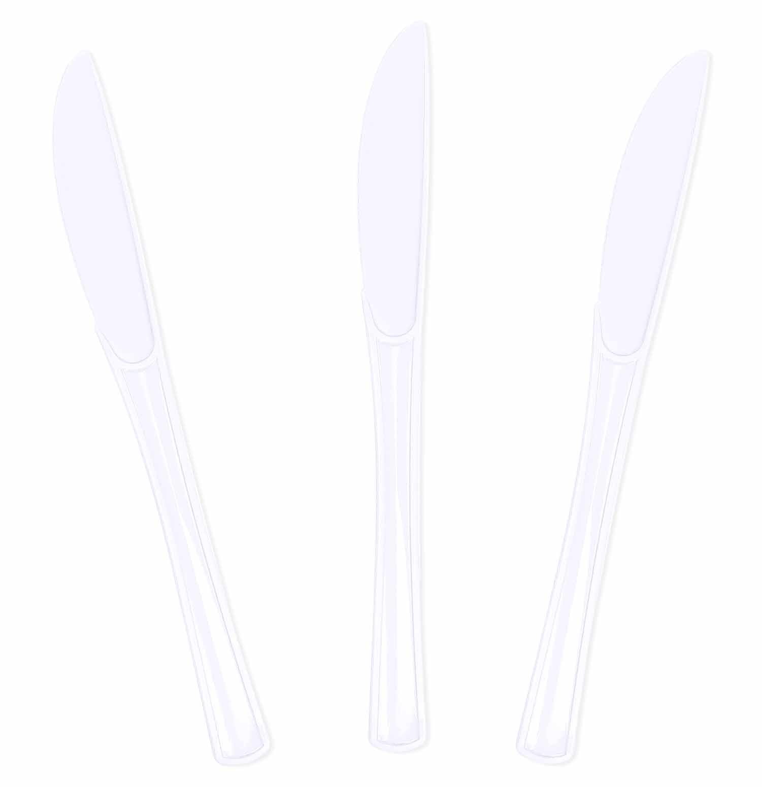 SietDESEO 25 PCS White Plastic Knives Disposable 25 PCS, white plastic knives