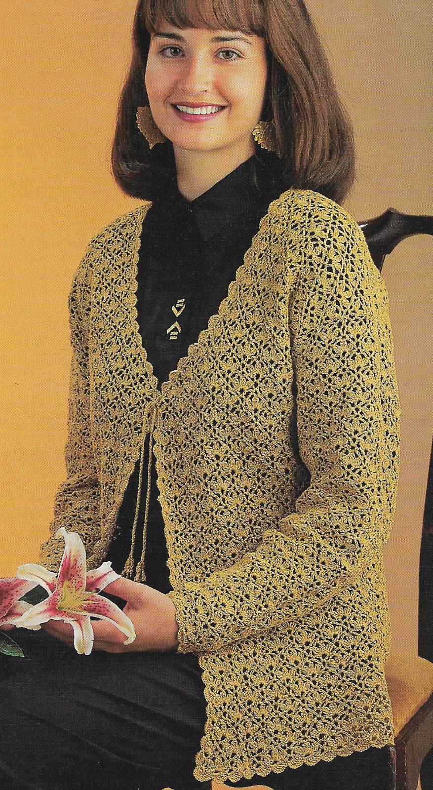 Lady's Golden Days of Autumn Sweater crochet pattern instructions