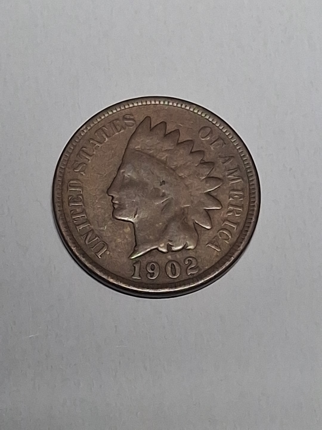 1902 Philadelphia Mint Indian Head Penny / One Cent Original Genuine IHA23