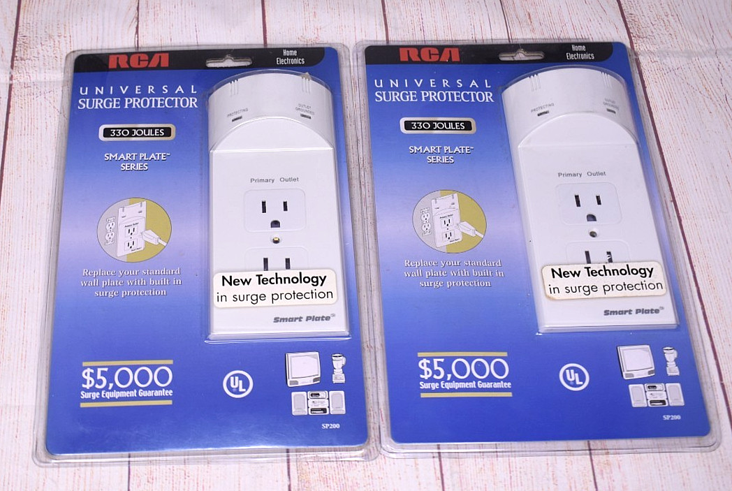 Lot of 2 RCA UNIVERSAL SURGE PROTECTOR SP200 NEW SEALED 330 Joules Smart Plate