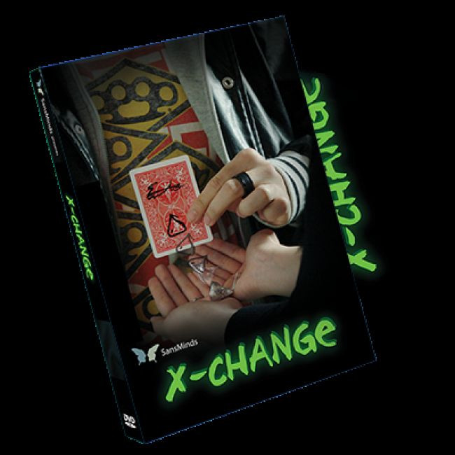 X CHANGE DVD & GIMMICK BY JULIO MONTORO & SANSMINDS MAGIC CARD DRAWINGS TRICKS