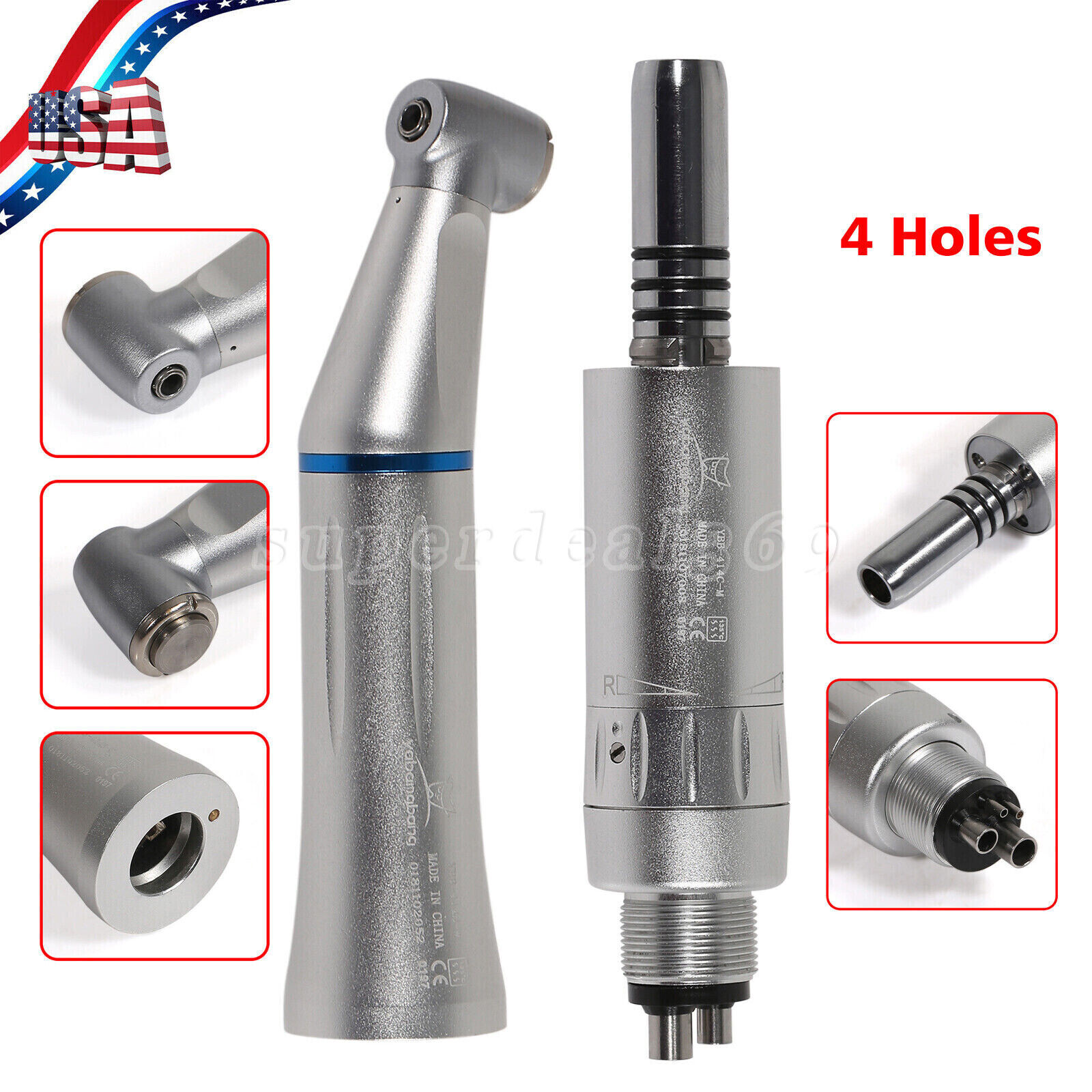 NSK Style Dental Slow Speed Handpiece E-Type Inner Water Spray 4-Hole TP