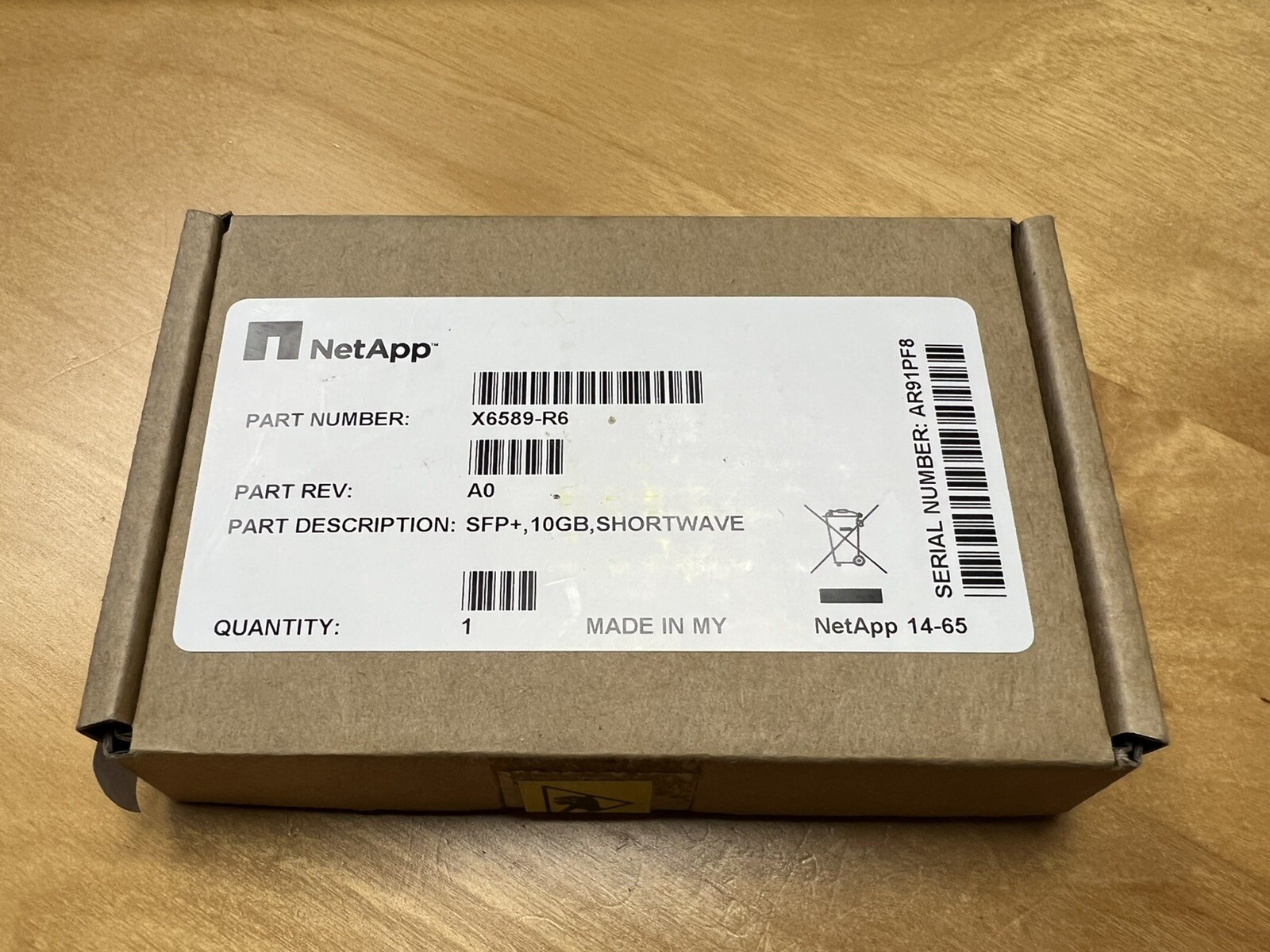 Netapp X6589-R6 SFP+ Optical 10GB Shortwave Transceiver GBIC Net App -New In Box